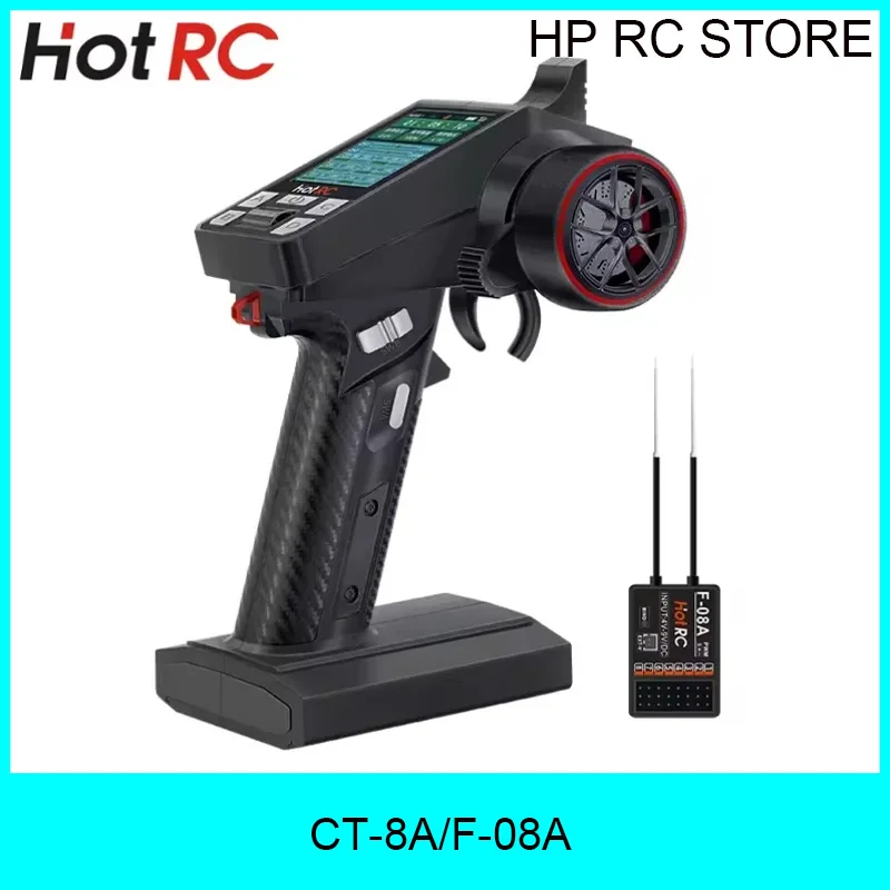 HotRC CT-8A 2.4Ghz 8CH FHSS Transmitter Remote Control Radio System CT8A with F-08A PWM Receiver For Cars Ships Tanks Model RC