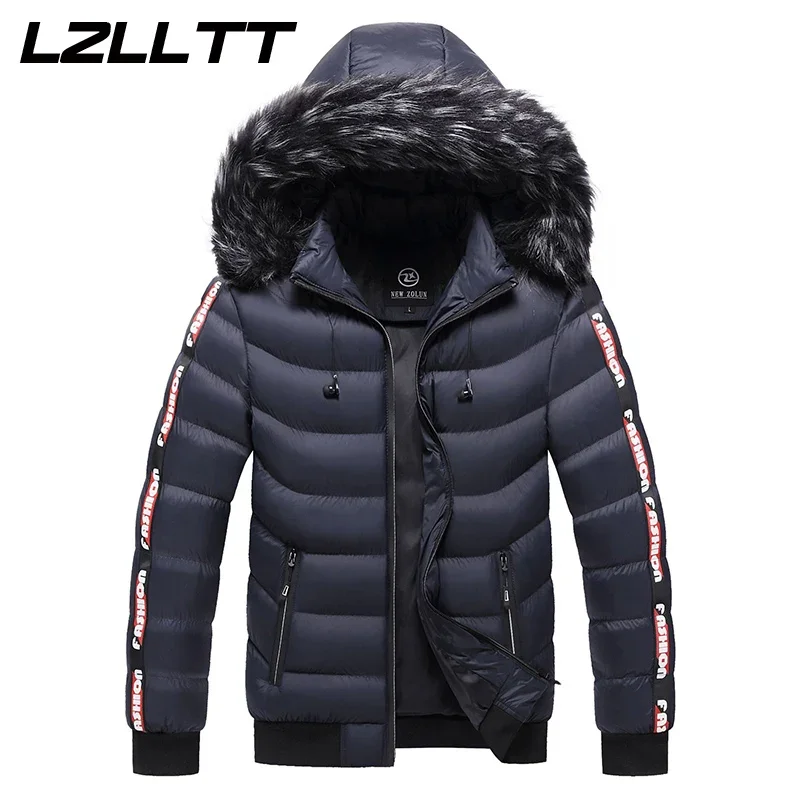 Winter Men Warm Hooded Parkas Jackets Mens Windbreaker Outwear Parkas Coats Men Autumn Detachable Hat Outfits Parkas Coats Male