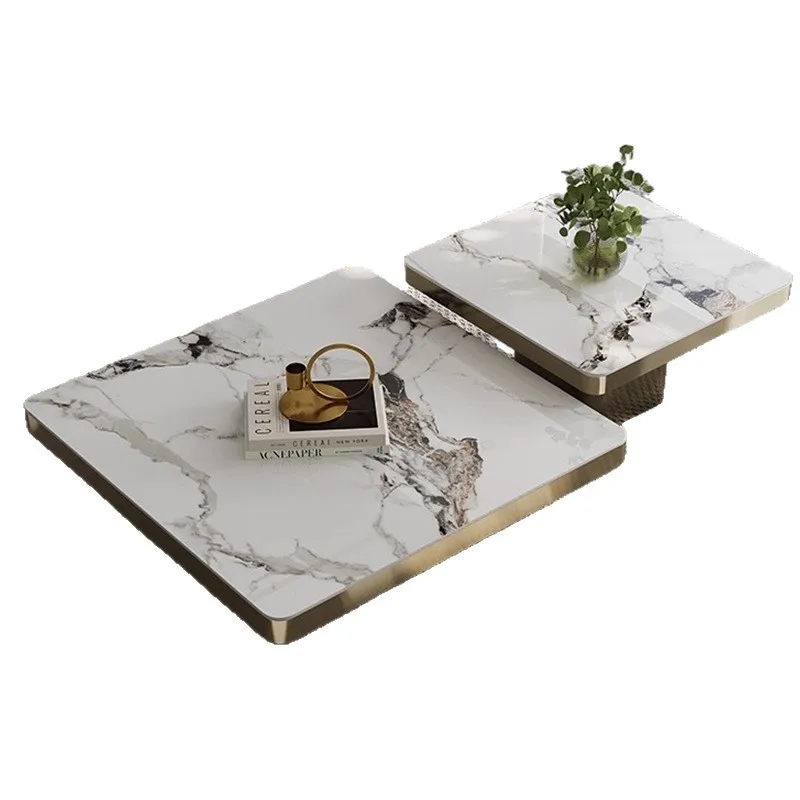 

Simple modern light luxury coffee table, small apartment living room household stainless steel coffee table