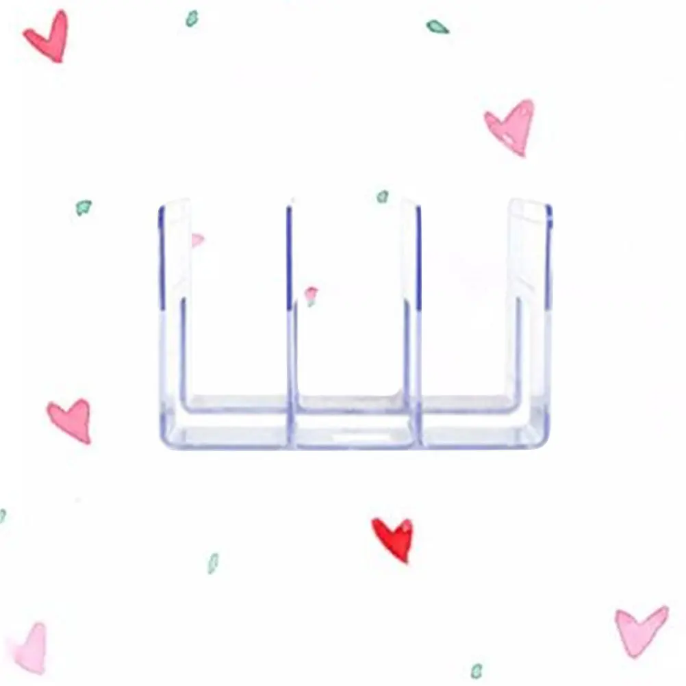 

3 Grid Clear Acrylic Bookshelf Bookends Transparent Elegant Organizer for Office Desktop Storage School Book Ends