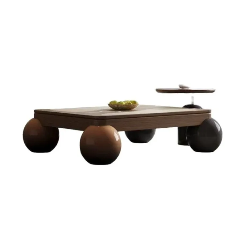 Japanese-style log coffee table, simple modern living room furniture creative art multi-element popular coffee table combination