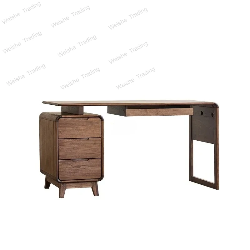 

North American Black Walnut Full Solid Wood Computer Desk Small Desk Modern Bedroom