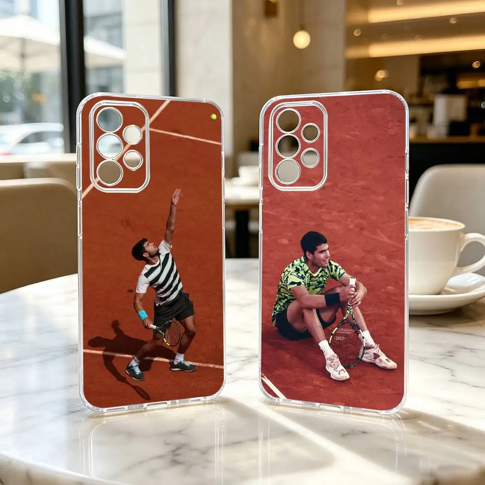 TenniS Carlos Alcaraz  Phone Case Transparent Silicone Soft For Samsung S25,S24,S21,S22,S23,S30,Ultra,S20,Plus,Fe