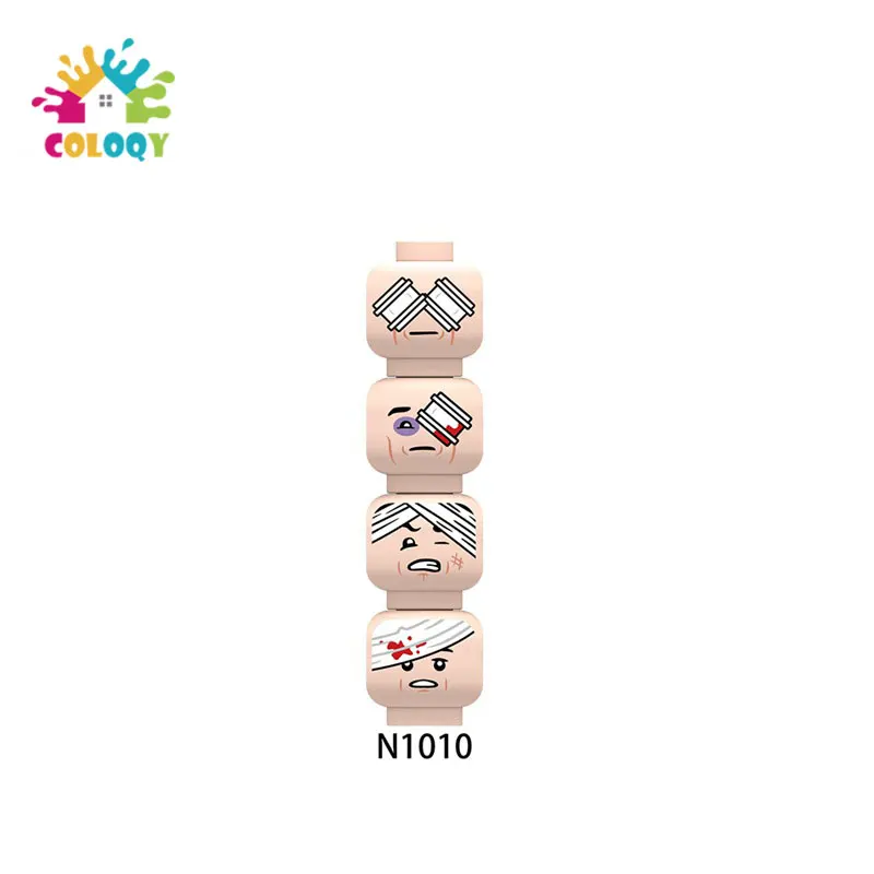 Bloques de construcción de partículas pequeñas para niños, piezas de expresión de cabeza masculina, accesorios de plástico, en bolsas