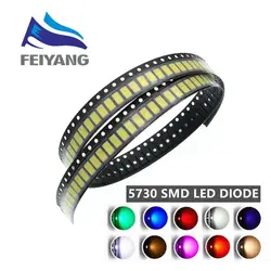 100pcs/lot SMD LED Diodes 5730 5630 Diode 5730 SMD LED Diodo Kit Green RED WARM White ICE Blue Yellow Pink Purple-UV Orange