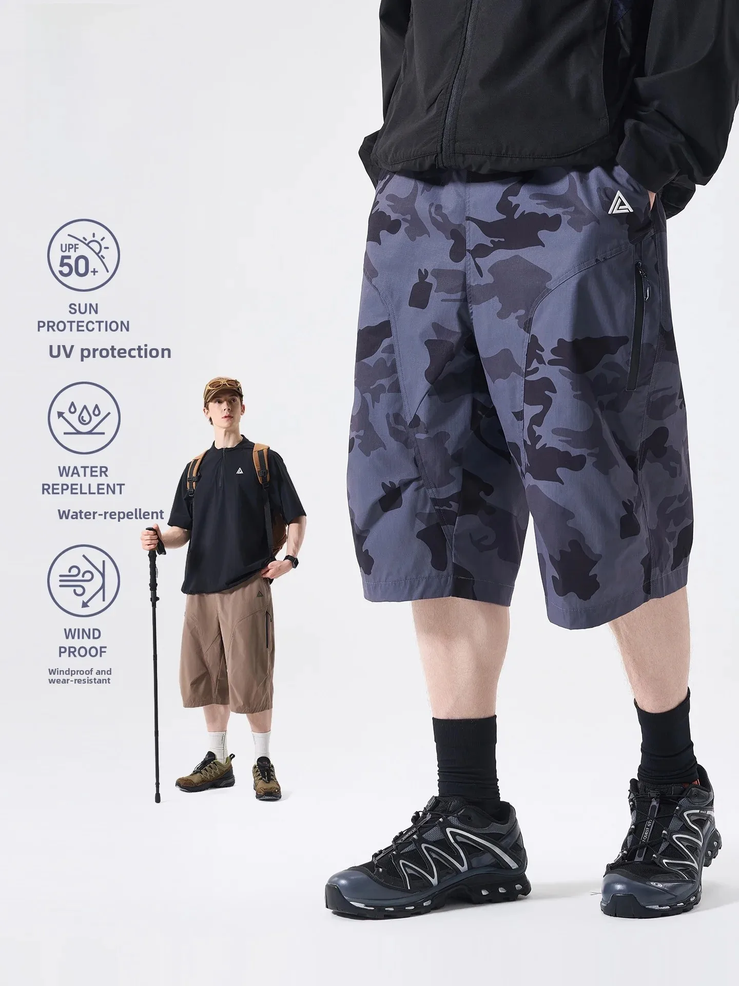 LAZY DAY Men's Outdoor Quick Dry Workwear Seven-Foot Pants Summer Mountain Climbing Hiking Anti-Ultraviolet Casual Pants