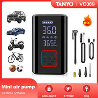 Electric 150PSI Car Tire Inflator Wireless Portable Air Compressor Pump for Motorcycle Car Ball with Auto-Stop & Fast Inf