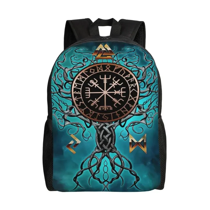 Viking Yggdrasil Mochila Árvore da Vida para Homens, Escola, Mochila para Estudantes Universitários, Fits 15 "Laptop, Valhalla Vegvisir Bolsas