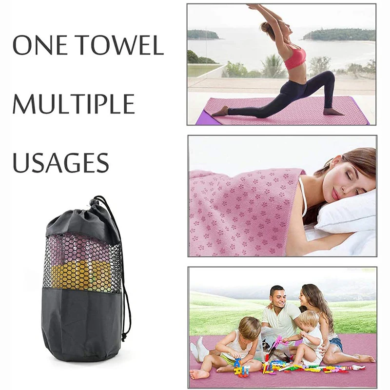 Non-slip Portable Yoga Blanket Towel Cover Sports Travel Blanket Folding Fitness Mat Sports Training Mat Pilates Mat