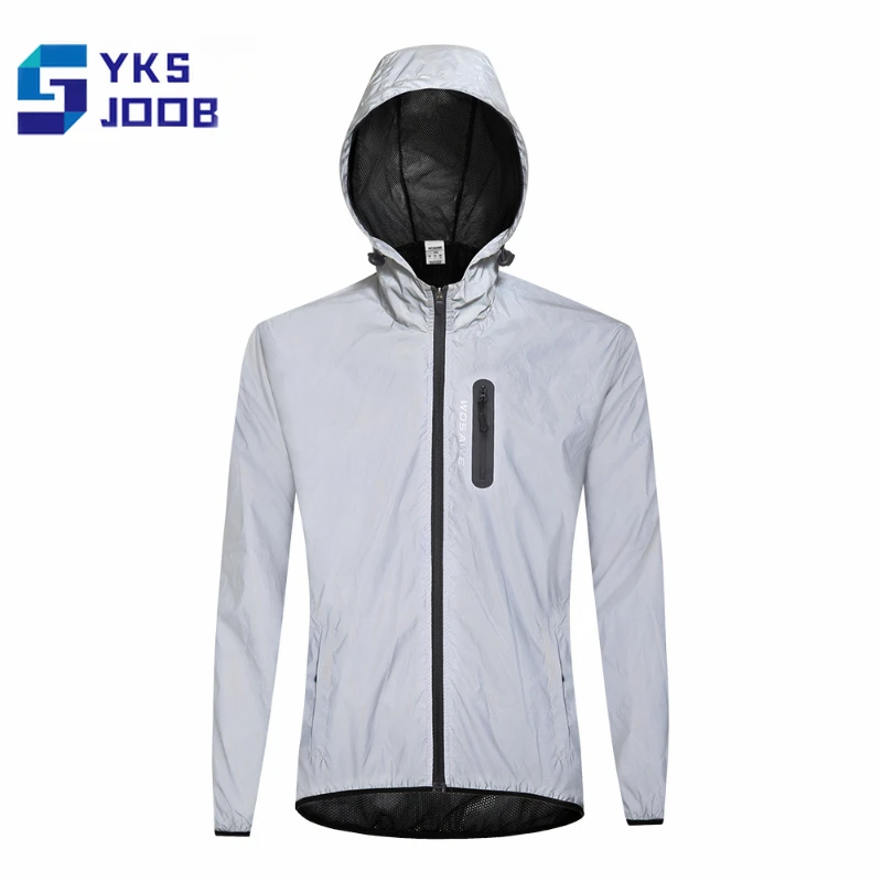 

Full Reflective Cycling Jacket Mens Womens Outdoor Waterproof Windbreak High Visibility Coat Hiking Breathable Clothing Unisex