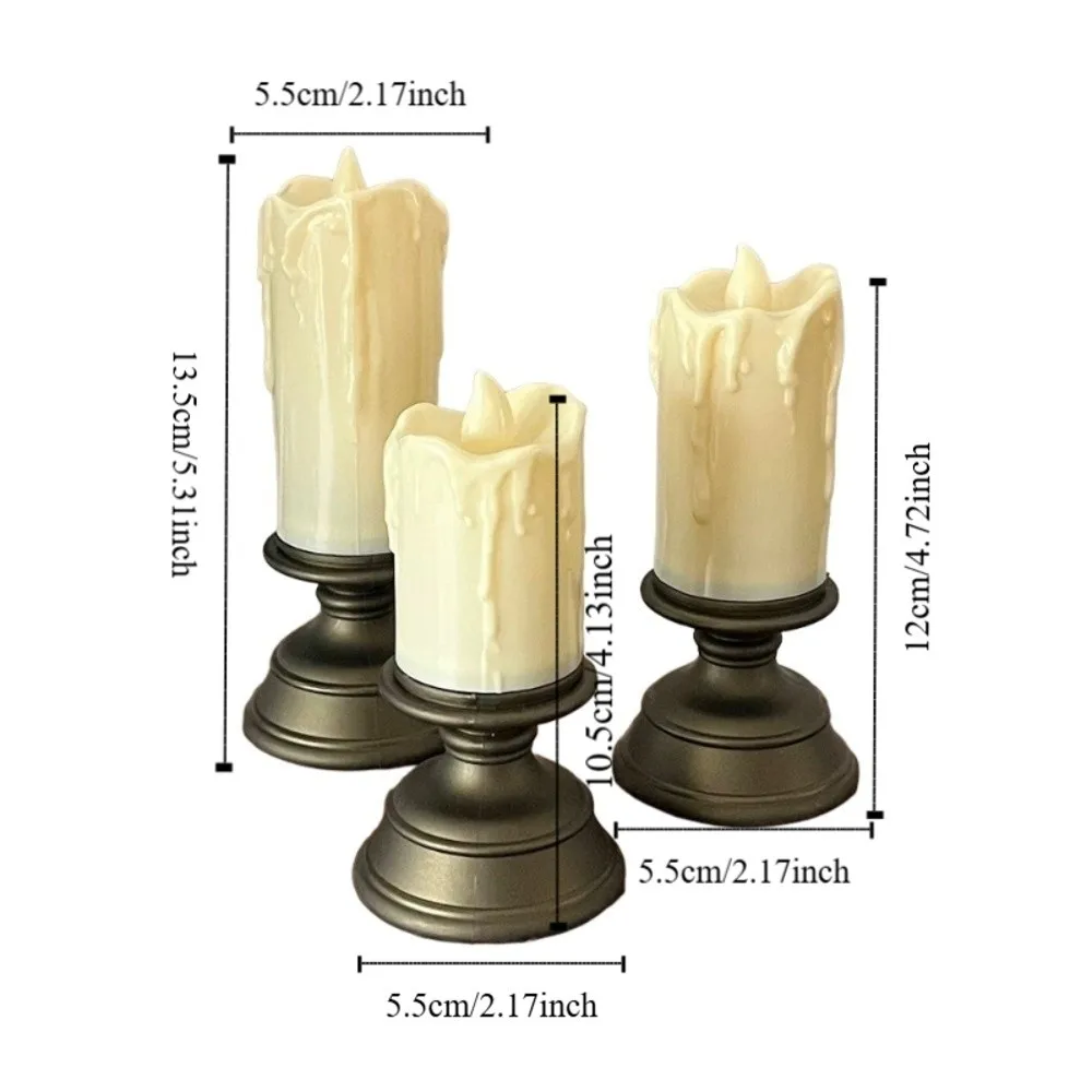 Simulation Candle LED Electronic Candle Light Atmosphere Lamp Retro Crying Candlestick Decorative Flameless