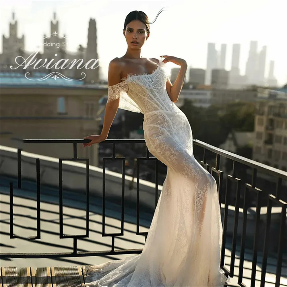 Customized Aviana Off The Shoulder Sweetheart Mermaid Wedding Dress Lace Embroidery Luxurious Sexy Corset New Vestidos de novia