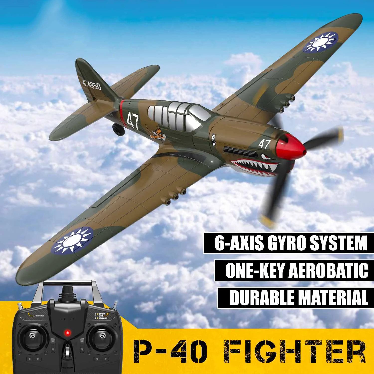 FREMEGO 400mm 제로, BF109, 스핏파이어, P40, P51D 머스탱, F4U Corsair 4-Ch RC 비행기, 2.4G 6 축 RTF A6M 비행기, RC 전투기 장난감 선물