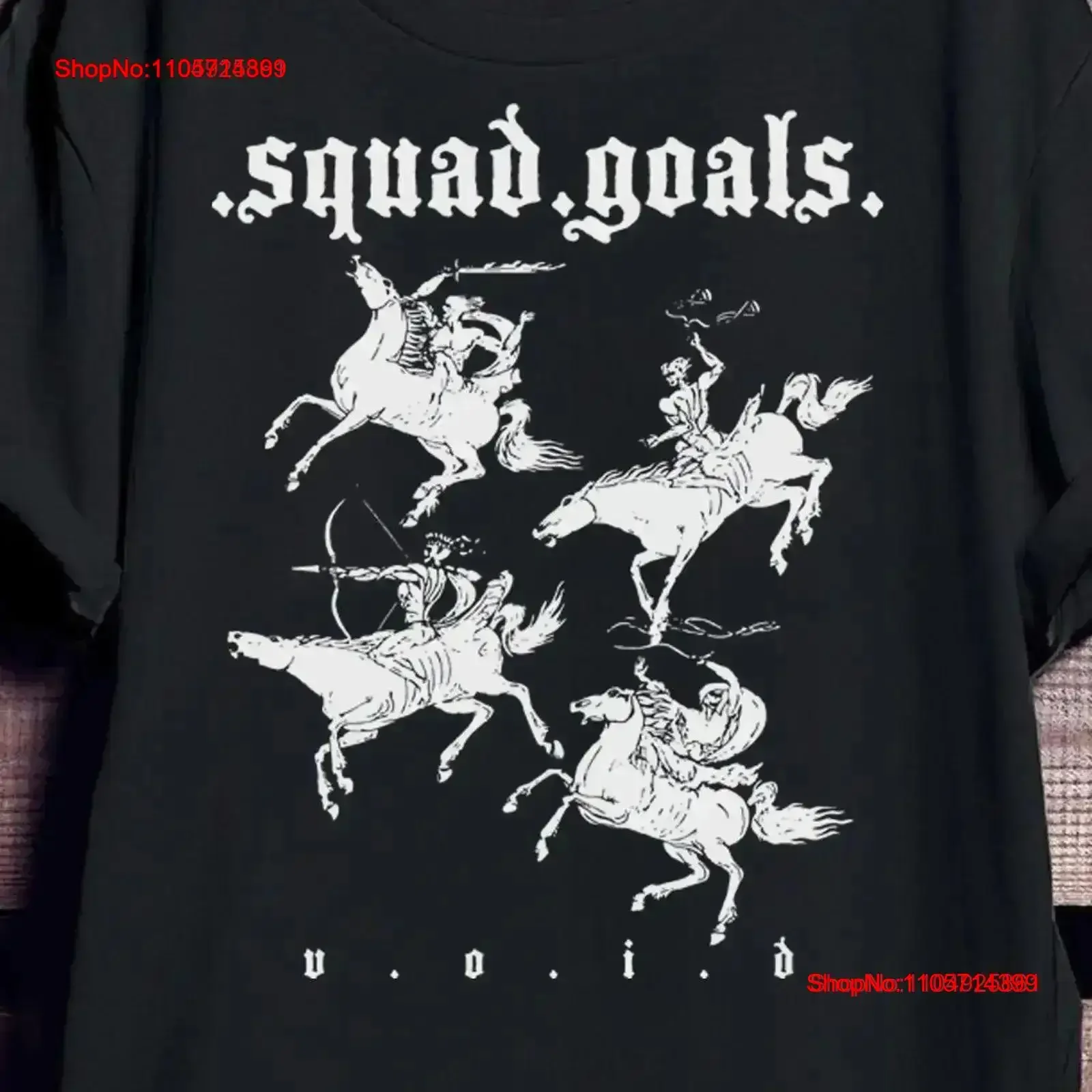 Squad Goals 4 Horsemen Void Culture T Shirt Sizes S 3XL print goth tee top clothes funny horror gothic vintage Washed Stretched