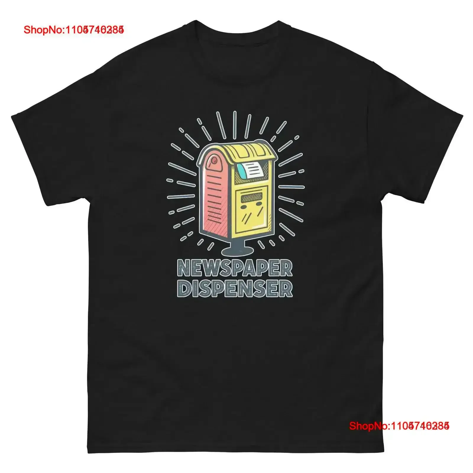 Newspaper Dispenser Object Place Item Urban T Shirt vintage Washed fashion Top For Everyday Wear Versatile Stretched homme Soft