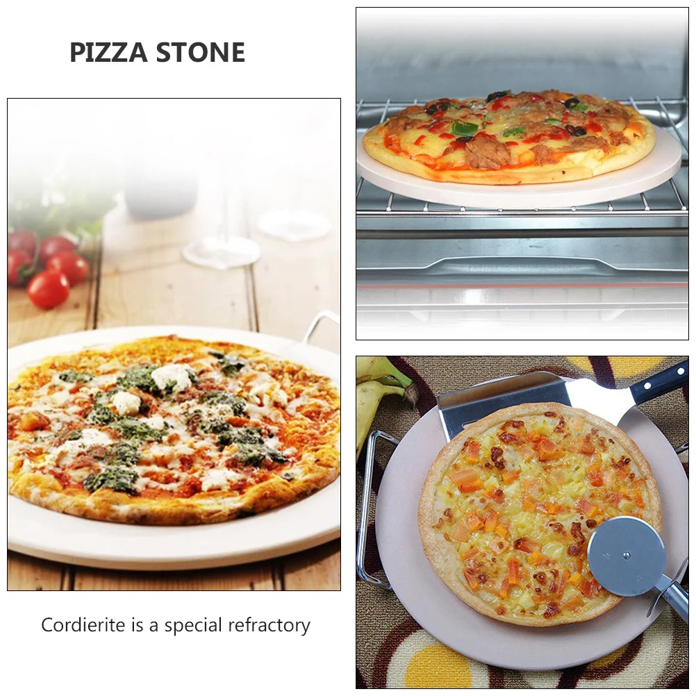 

1pc High Temperature Resistance Pizza Stone White Smooth Tool For Pizza Bread Pie Roast Chicken Cordierite Baking Stone Home