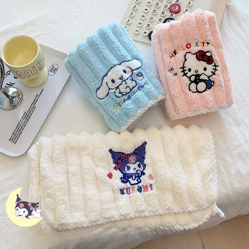 

Miniso towel cartoon coral velvet than pure cotton water absorption quick-drying hair towel cute girl face wash towel