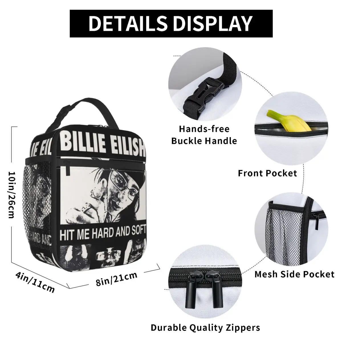 B-Billie-Girl E-eilish Insulated Lunch Bags Cooler Bag