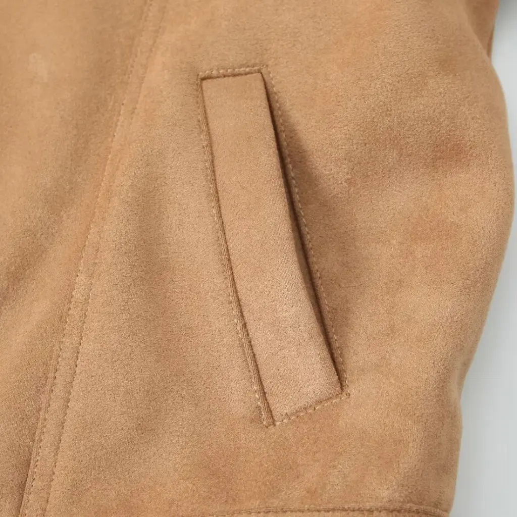 Abrigo de ante Retro francés para mujer, ropa de abrigo informal con solapa holgada para otoño e invierno, prendas de vestir exteriores a la moda