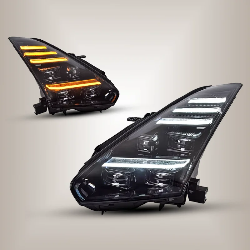 LED Front Headlight for Nissan GTR R35 2008-2023 Modified Daytime running light low high beam Dynamic Turn Signal