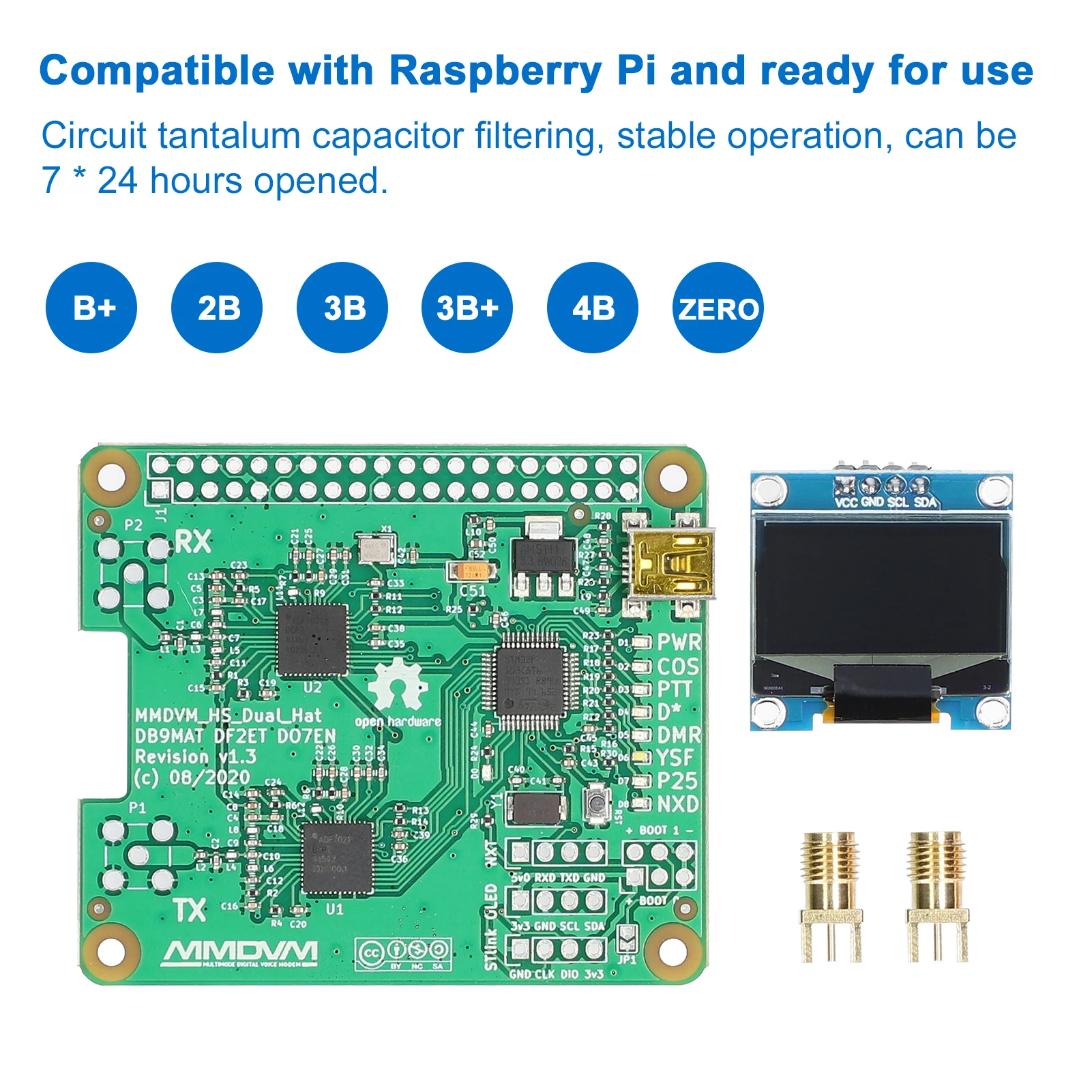 MMDVM Duplex Hotspot Board with OLED Display Screen Support DMR P25 D Star Mini Relay Module Support UHF VHF for Raspberry Pi