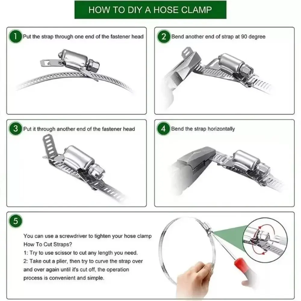 Clamp And Fasteners 304 Stainless Steel Hose Clamps With Fasteners Heavy Duty Stainless Steel Clamp Worm Gear Clamp