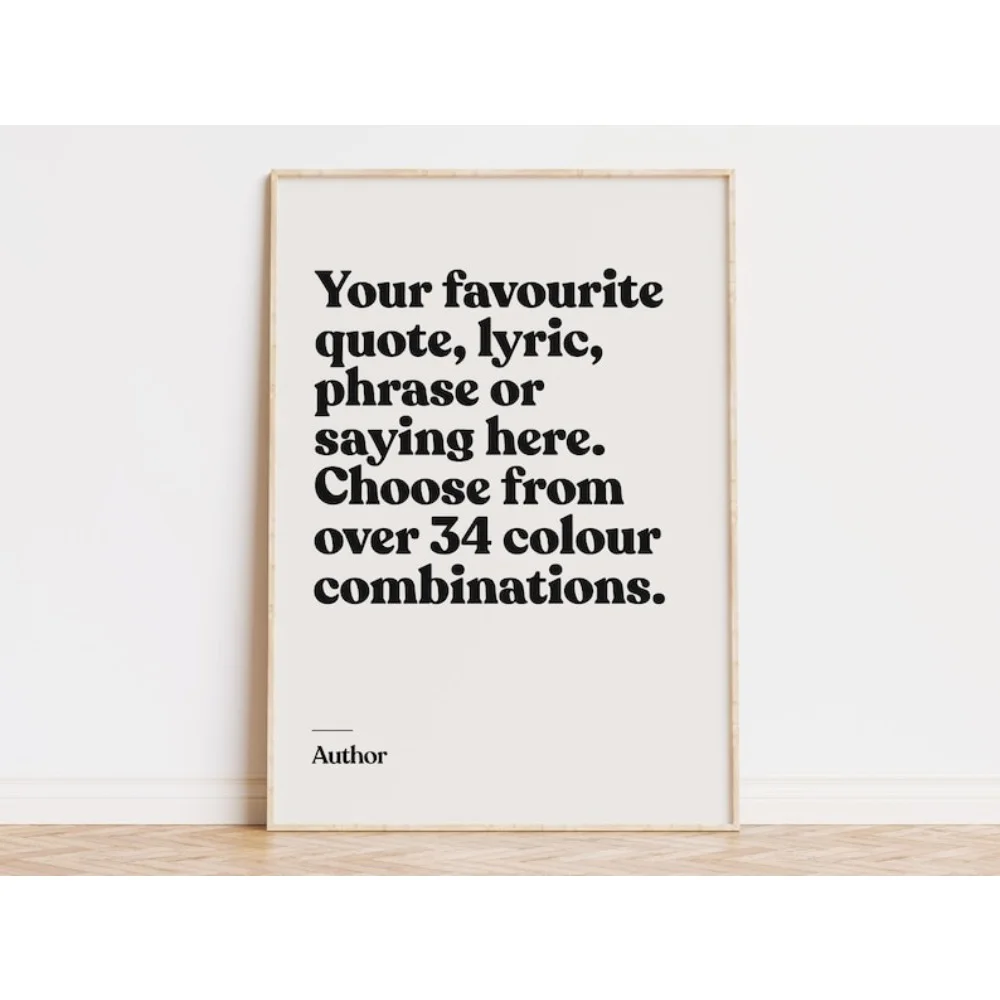 Customizable text quotes for office wall art - Custom decorative prints, quote wall art partitions, custom inspirational posters