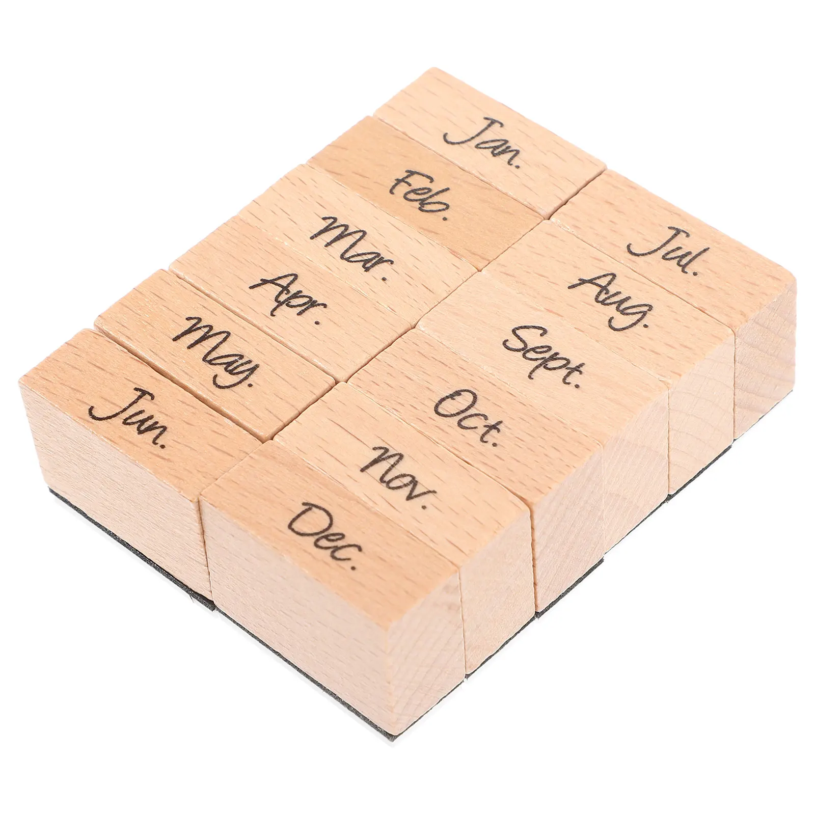 

12 Pcs Month Seal Wooden Stamps Vintage Office Supply Scrapbooking Crafts Diy Labels Gift Bags Handmade Cards Storage Tools