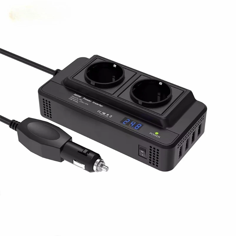 Suitable for 200W car inverter DC12V 24V to 110V 220V power converter correction sine wave inverter