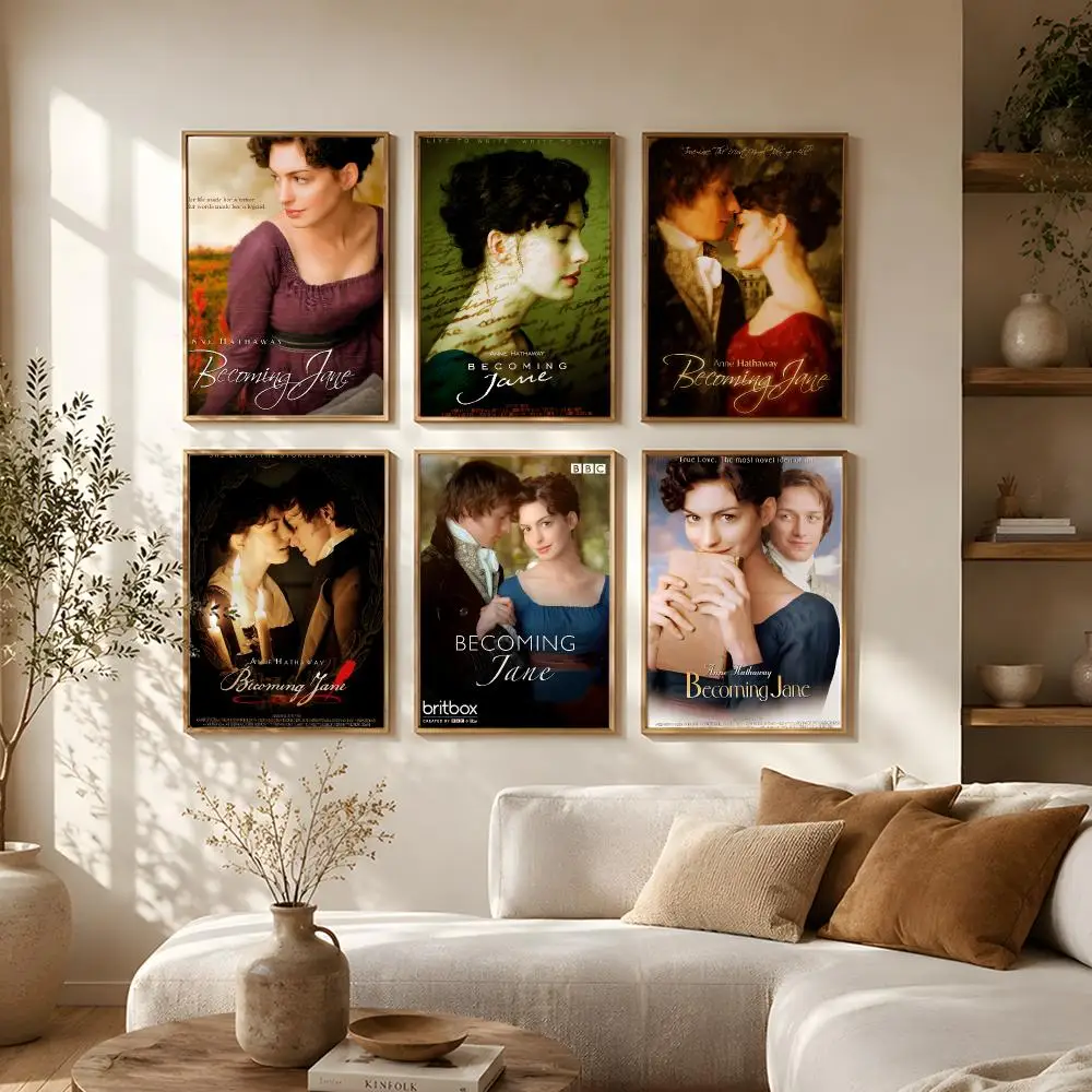 Movie Becoming Jane Poster Self-Adhesive HD Mural Wall Decals, Living Room Bedroom Home Decor Gift