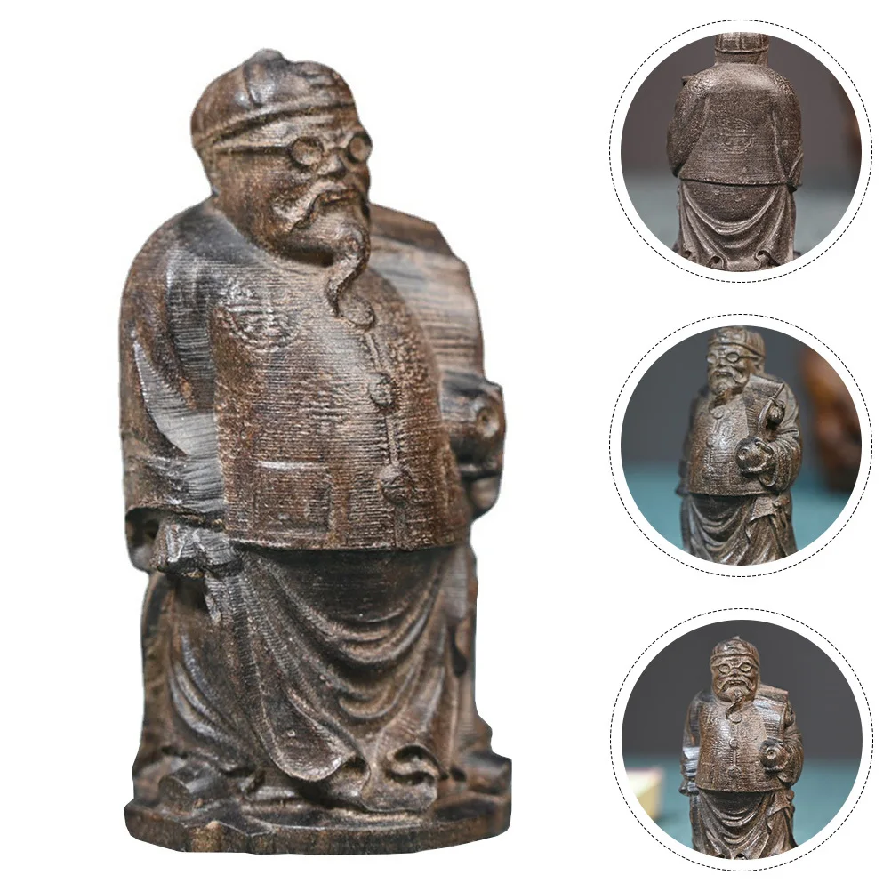 

Vietnam Agalloch Wood Carving Rich Man Sculpture Decorative Desktop Adornment Chinese Style Wooden Craft Vietnam Agalloch Decor