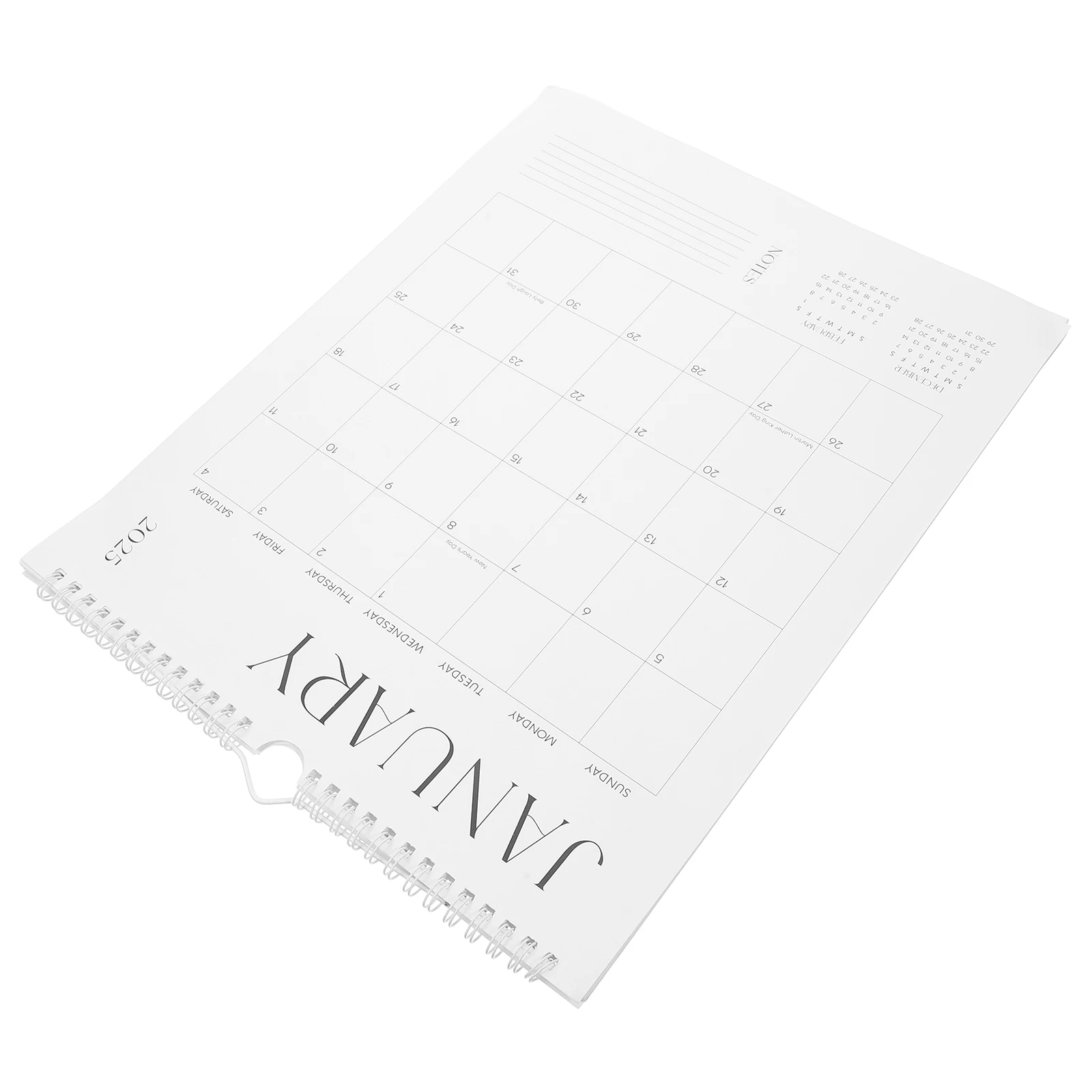 

18 Month English Hanging Wall Calendar Minimalist Jan 2025 to Jun 2026 for Home Office Classroom Large Monthly Planner