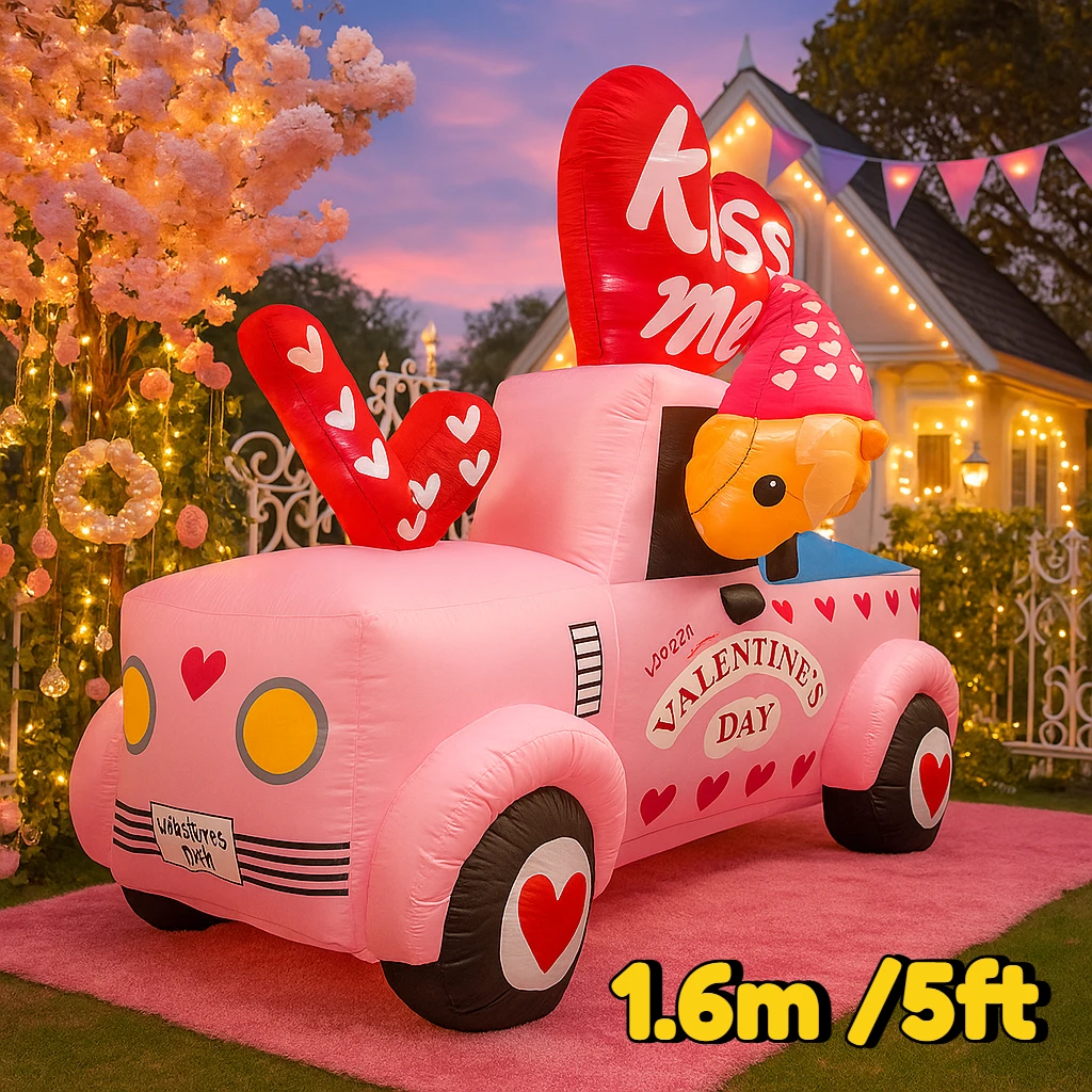 

5FT Valentine's Day Inflatable Decoration Automotive Goblin Courtyard Romantic Build-in LED Light Supplies Valentines Decor