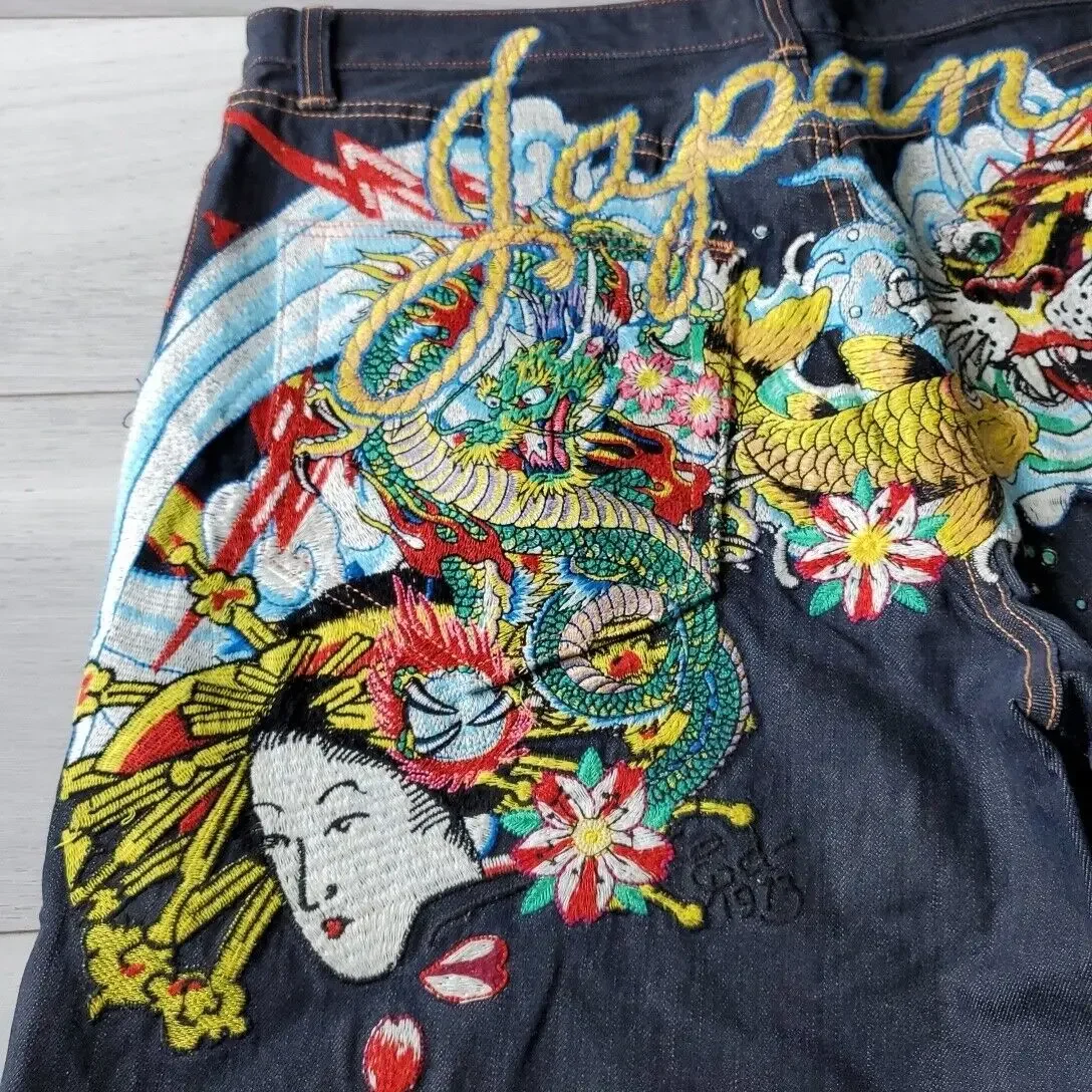 Y2K Loose Wide Leg Jean Shorts, Hip Hop, Punk, Gráficos extragrandes, Moda Harajuku, Ginásio, Streetwear de personalidade, Novo, 2023