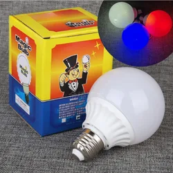 Meerkleurige magische gloeilamp met magneetbediening (wit rood blauw 3 kleuren) lamp goocheltruc en magneetring podiummagie rekwisieten goochelaar