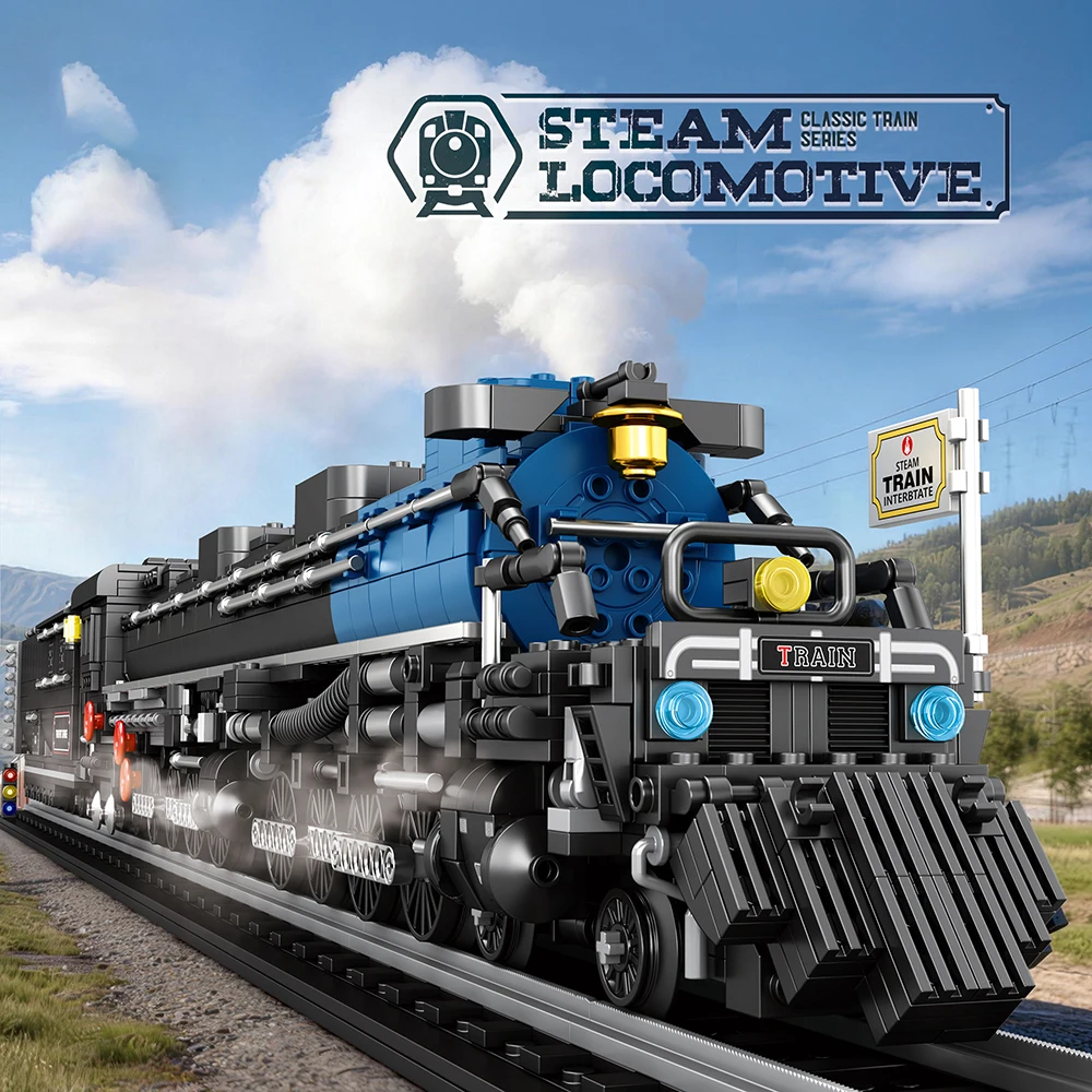 

2947PCS Steam Locomotive Building Blocks MOC Classic Train Series Track Bricks Model Assembling Toys for Boy Birthday Gift Set