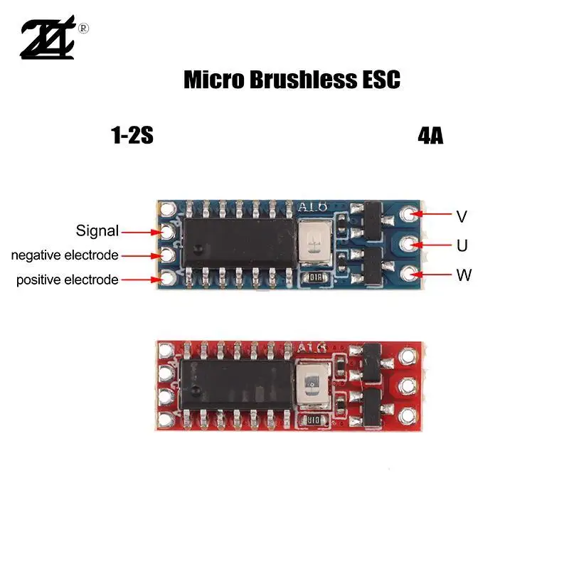 1S-2S DC 3.7V-7.4V 4A Mini BLDC Brushless Motor Driver Board regolatore elettrico Drive per 1104 1106 1306 1407 1806 motore