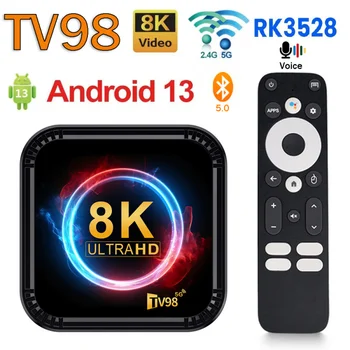 תיבת טלוויזיה חכמה Android 13 TV98 RK3528 Quad Core 5G דואל Wifi6 64GB 128GB תמיכה ב-8K 4K BT5.0 Voice Assistant PK DQ08 Set Top Box