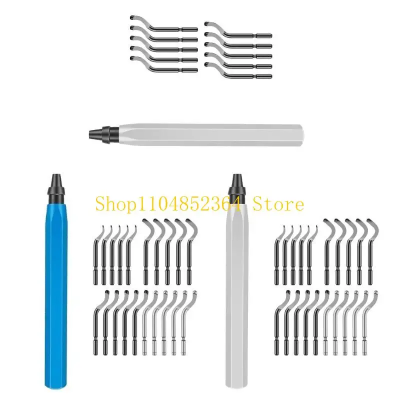

652F Deburring Tool Set with 10/20Pcs Highly Speed Carbon Steels Cutter Edges Burr Remove for Metal, Plumbing Pipe