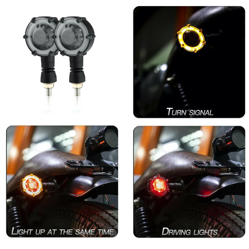 1Pcs Motorcycle Modification LED Two-color Flowing Water Turn Signal Signal Indicator Prince Whirlpool Cornering Light