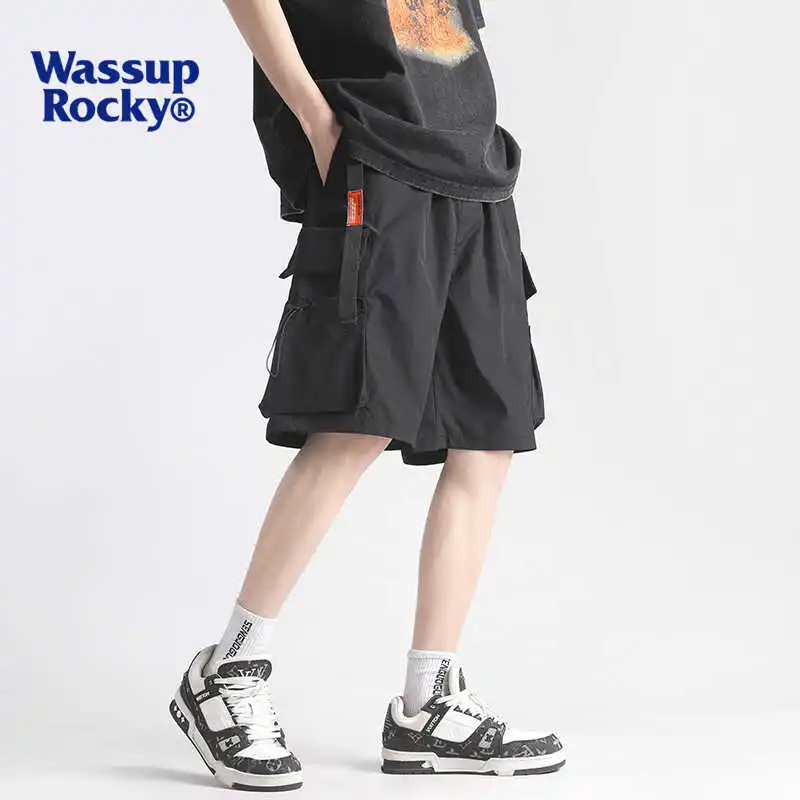 

Wassup Men's Ice Silk ort orts Thin Five-Quarter Length Casual Spor Multi-ket Workwear Functional Loose Fit Summer