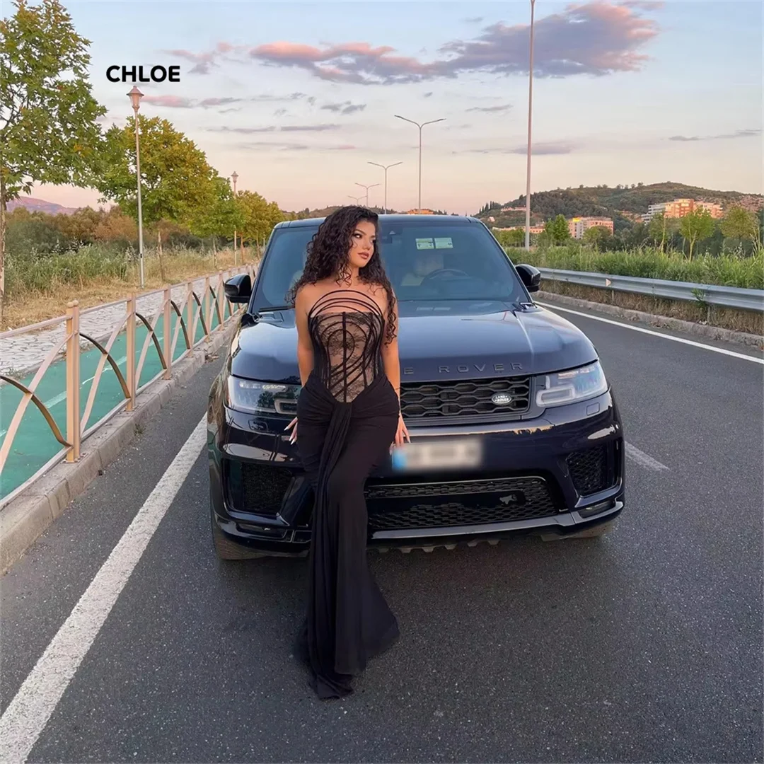 Vestido de noite feminino de luxo feito sob medida, linha longa, vestidos de baile, elegante, festa de noite, ombro de fora, sem mangas, vestidos de baile