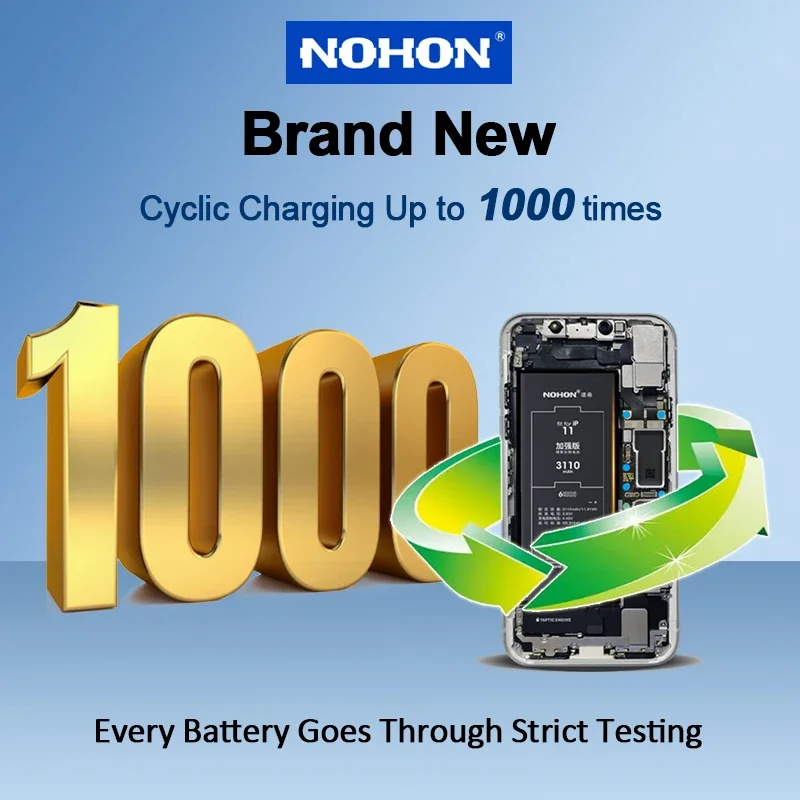 NOHON 아이폰 7 플러스용 대용량 배터리, 아이폰 7P 교체 배터리, 무료 도구 포함, 3500mAh