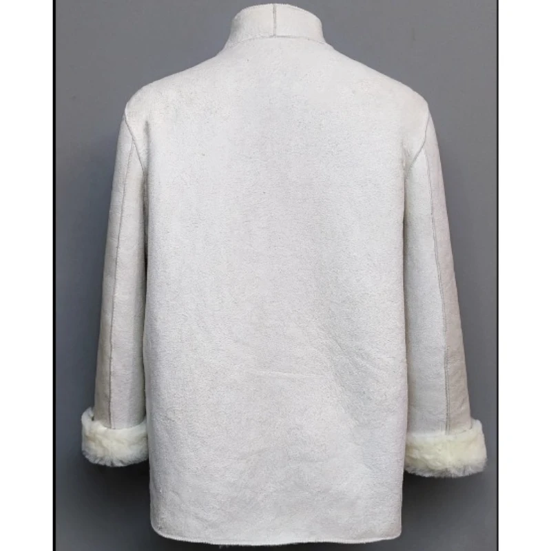 Natural Wool Winter Warm Sheep Skin Coat  Thickened Wool Liner  Genuine Leather Thermal Jacket  Pure Sheep Fur One Piece Coat