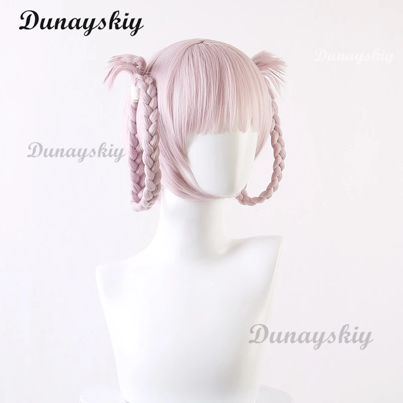 Anime Call of the Night Nazuna Nanakusa Cosplay Wig Light Pink Braid Hair Yofukashi no Uta Heat-resistant Fiber Hair Customized