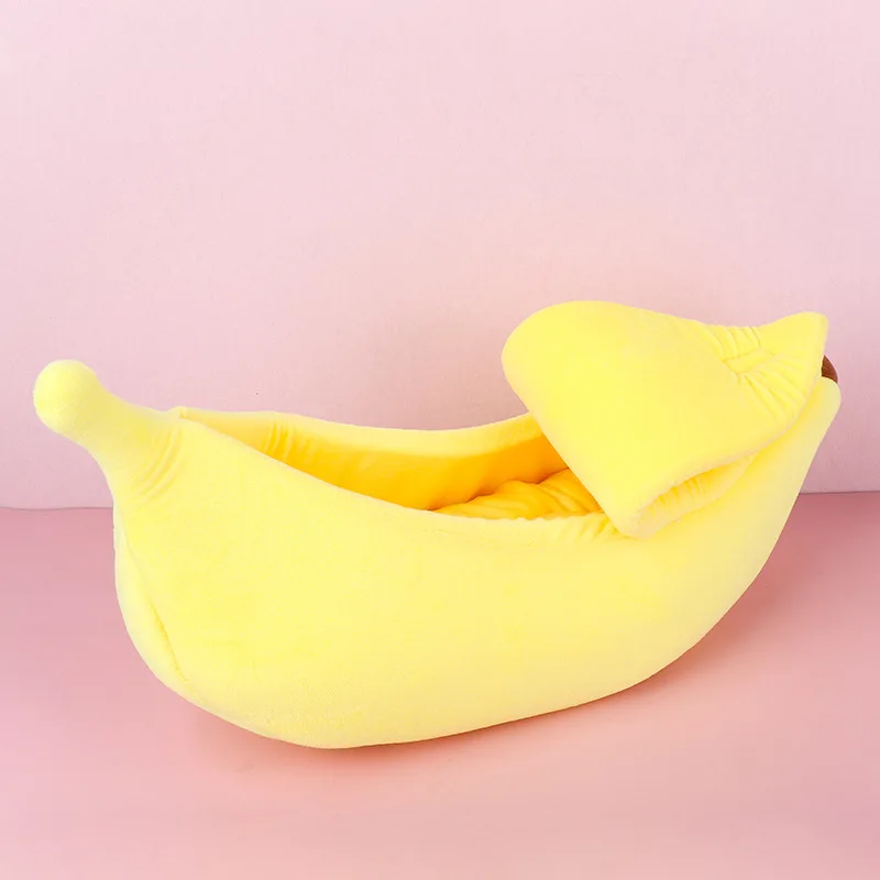 Clearance Cute Banana Boat Dog Nest Semi Closed Cat Nest Hamster Nest Winter Warm Small Dog Teddy Pet Supplies