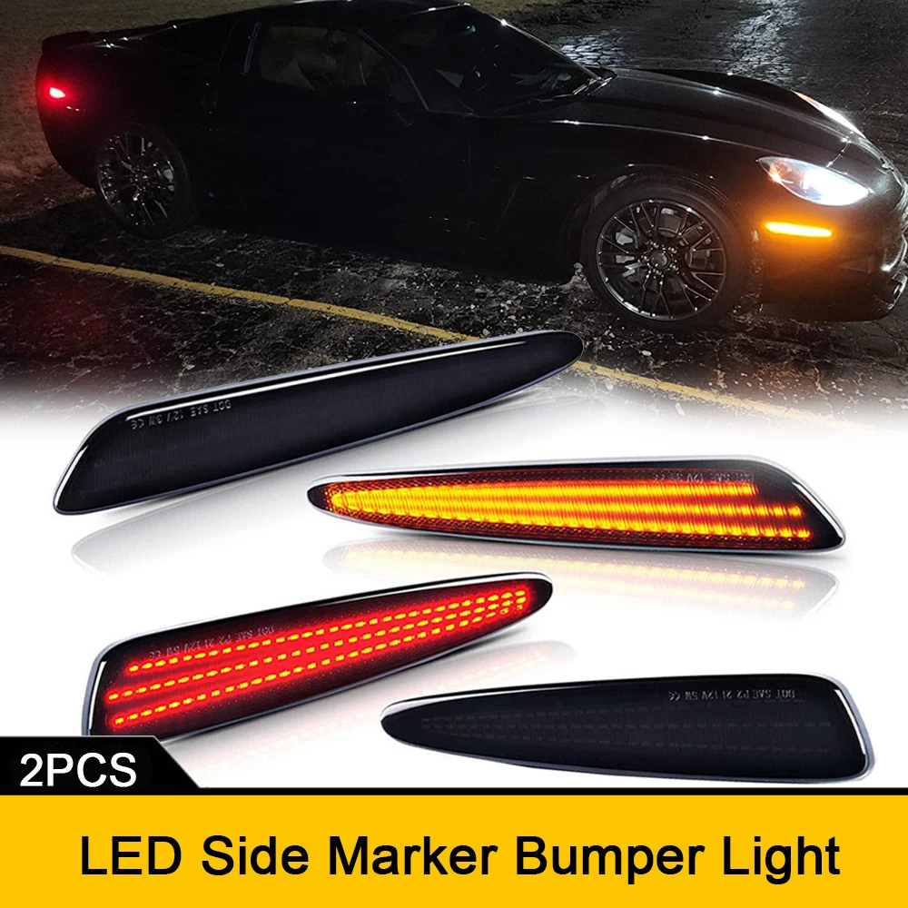 

4x LED Front Rear Bumper Direction Indicator Light For Chevrolet Corvette C6 2005-2013 Car Side Marker Turn Signal Lamp 10440722