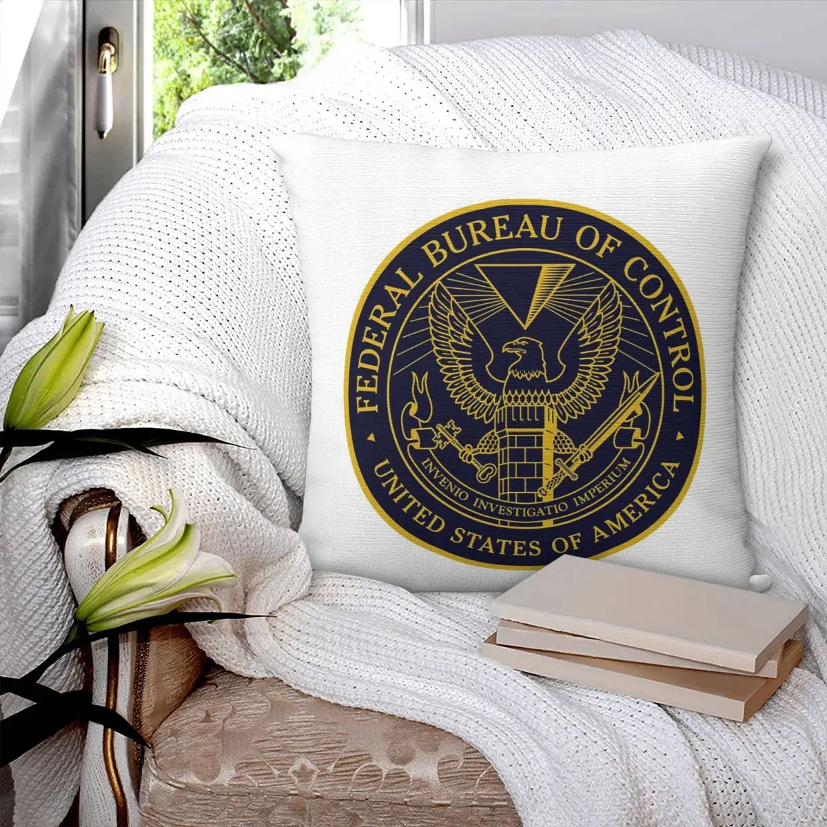 Federal Bureau Of Control Square Pillowcase Pillow Cover Polyester Cushion Decorative Comfort Throw Pillow for Home Living Room