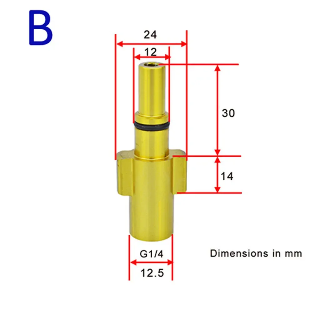 Conector de pistola de agua de alta presión, adaptador 1/4 para Karcher, Nilfisk, boquilla de lanza de espuma para nieve, pistola de jabón,