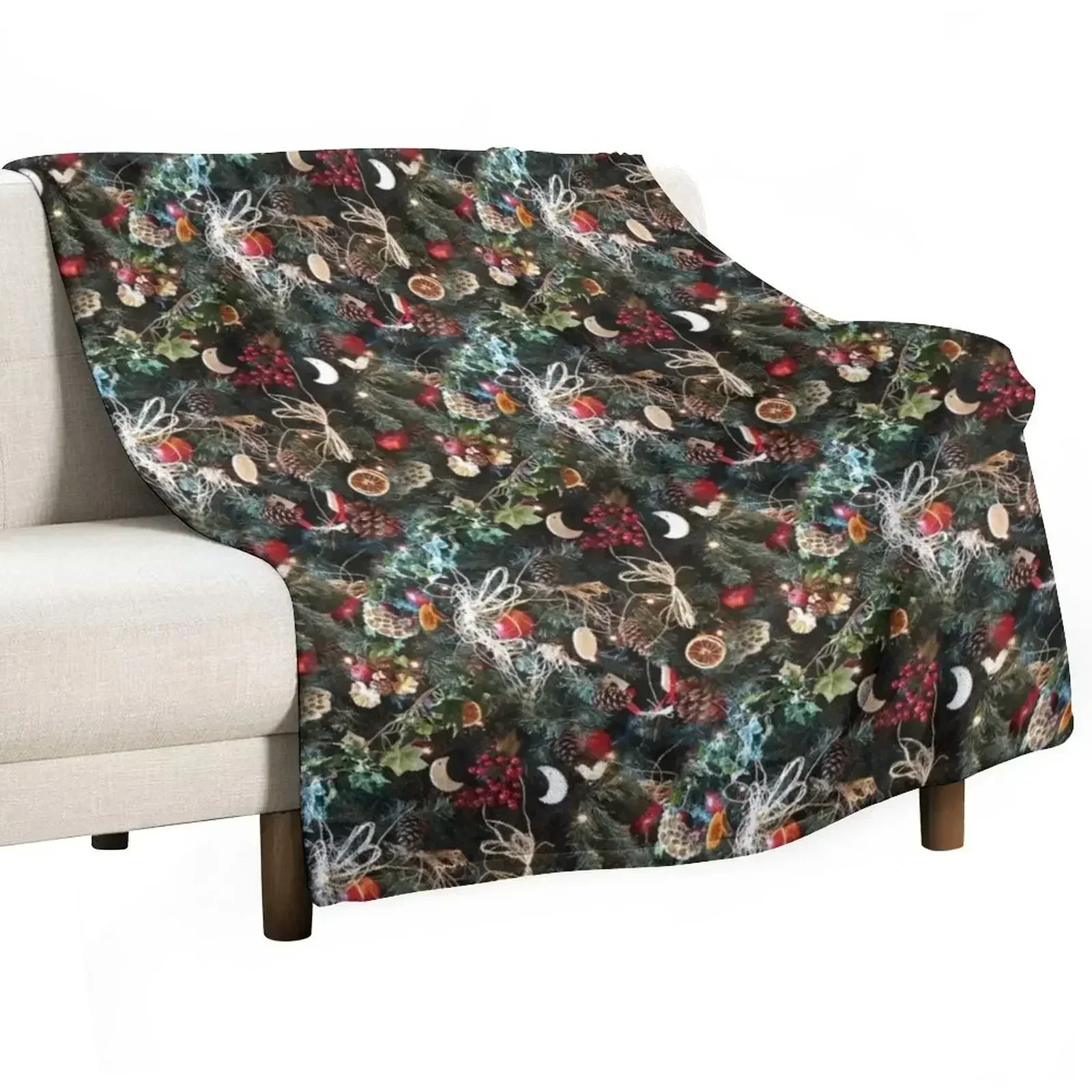 Once upon a Christmas Tree (pattern) Throw Blanket Furry Bed linens Nap Luxury Thicken Large Blankets